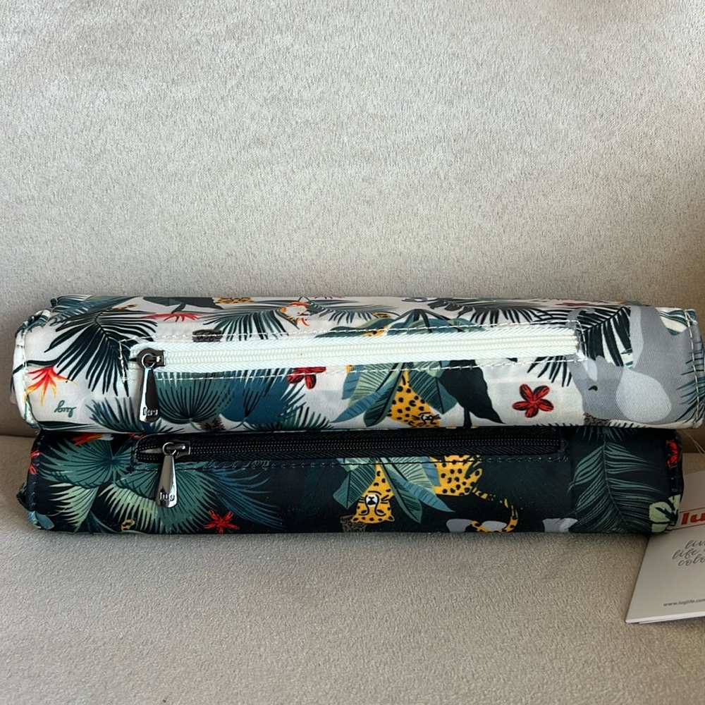 NWT Lug 2-Pack Choo Choo Pill Organizers in Wildlife Black & Wildlife Cream 💊 - Picture 2 of 9